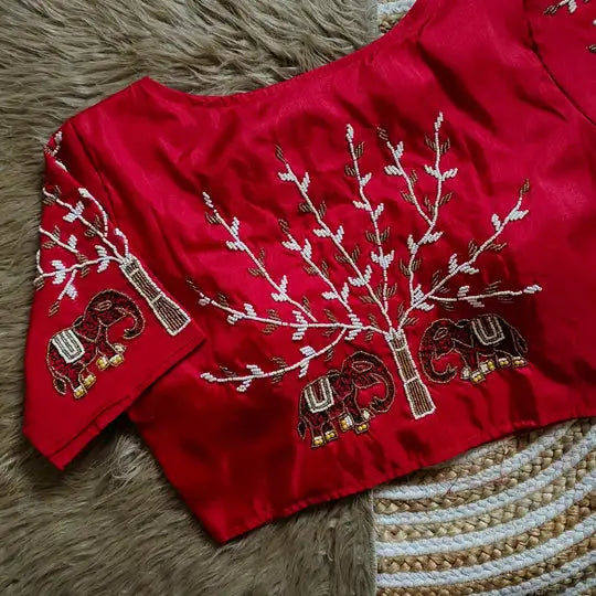 Leela Haka Silk Stitched Blouse | Shoppers Trend