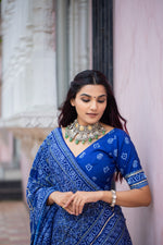 Load image into Gallery viewer, Yashvi Vaishali silk Blue Dhavani Set | Half-Saree | Shoppers Trend