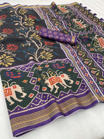Load image into Gallery viewer, Dan Blue Soft Crackles Viscose Silk Sarees With Price and Online Shopping   Price Under 1500 . this Fabric Softy Silk and Rajavadi Pattern this look Tradition model using and for Wedding use 2024-25 .