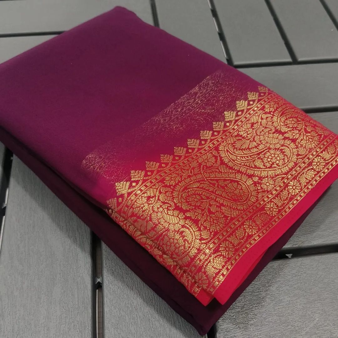 Dark-Rani Viscose Silk Saree In For Weddings An Best Popular Product In Pure Viscose Silk Saree price Under 999 .