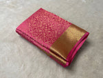 Load image into Gallery viewer, Dark Pink Mysore Silk Sarees with Price and Online Shopping Price Under 1500 . This Fabric Most Softness and Smooth Mysore Silk Saree . This Fabric Mysore Silk Saree With Fully Gold Zari Weaving Work and Most Unique Design For Model and Border Small Design Fully Authentic Saree .