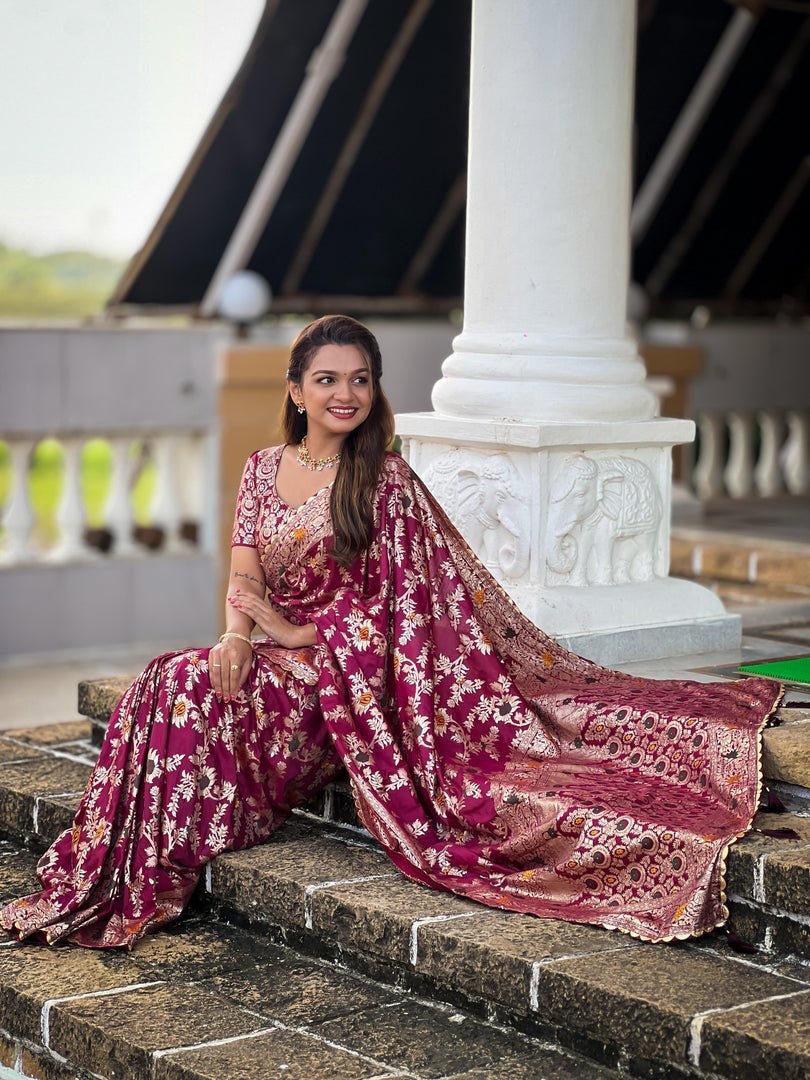 Jensi Pure Viscose Dolla Silk Saree | Shoppers Trend