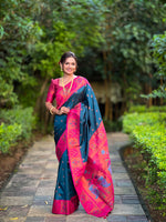 Load image into Gallery viewer, Dark Pink Soft Silk Sarees With Price and Online Shopping Price Under 2500 . This Saree Most Beautiful and Rich Fabric and Rich Pallu This Fabric Soft Paithani Silk For Weddings Specials Collection .