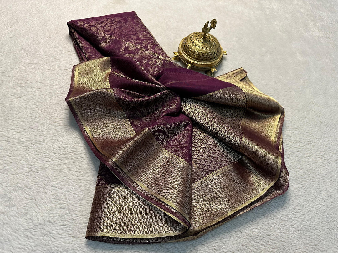 Dark Rani Color Mysore Silk Saree With Fully Saree Zari Weaving Work Saree , Heavy Pattu Work With  Heavy Matching Blouse Shop Now Shoppers Trend