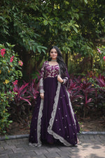 Load image into Gallery viewer, Mokshita Faux Blooming & Viscose Dyable Jacquard Anarkali | Shoppers Trend