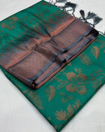 Load image into Gallery viewer, Dark sky soft silk sarees with price and  online shopping price under 1500. this fabric very softness and smooth , this saree offers unmatched comfort and a luxurious feel, this saree most use Chennai, Coimbatore, Hyderabad .