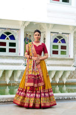 Load image into Gallery viewer, Yashoda Tussar Silk Dhavani Set | Half-Saree | Shoppers Trend