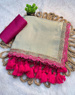 Load image into Gallery viewer, Gold Tissue Saree Treditional look  in Manufacture Andhra Pradesh  District Woven Silk and Pattu Zari saree of under 1499