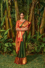 Load image into Gallery viewer, Kanchipuram Silk Saree Foe Weddings Special  , Original Kanchipuram Handloom Pattu Weaving Silk Sarees with price Under 1999 .