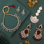 Load image into Gallery viewer, Vedika Stone Necklace With Earnings | Shoppers Trend