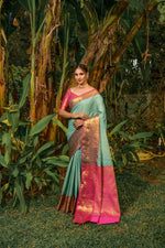 Load image into Gallery viewer, Sejal Kanchipuram Handloom Pattu Weaving Silk Saree | Shoppers Trend