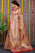 Load image into Gallery viewer, Trupti Soft Silk Golden Saree | Shoppers Trend