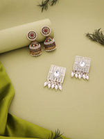 Load image into Gallery viewer, Aadvika Stones Cluster Jhumka Earrings | Shoppers Trend