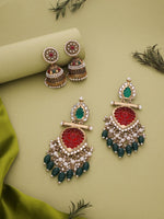 Load image into Gallery viewer, Aadvika Stones Cluster Jhumka Earrings | Shoppers Trend