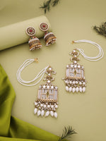 Load image into Gallery viewer, Aadvika Stones Cluster Jhumka Earrings | Shoppers Trend