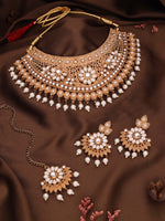 Load image into Gallery viewer, Anaya Gold Finish Jewelry Set – Elegant Necklace and Earrings | Shoppers Trend