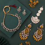 Load image into Gallery viewer, Vedika Stone Necklace With Earnings | Shoppers Trend