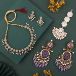 Load image into Gallery viewer, Vedika Stone Necklace With Earnings | Shoppers Trend
