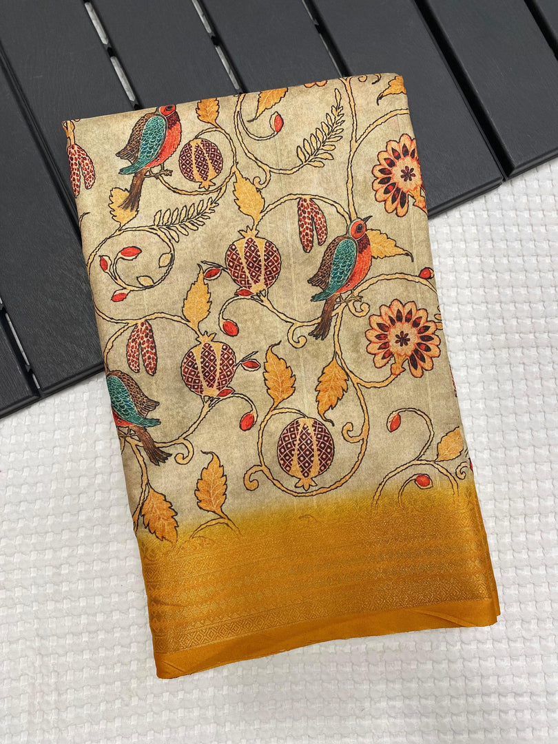 Cream Color Pure Soft Tussar Silk Sarees With Price and Online Shopping Under 1500 . this Fabric Smooth and Any Occasion Related Specials.