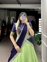 Load image into Gallery viewer, Vanita Zari Chex Davani Set / Langa Davani / Half Sarees | Shoppers Trend