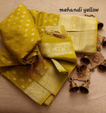 Load image into Gallery viewer, This Mustard Yellow Soft Silk Sarees with Price and Online Shopping Wear Price under 1500 . this Fabric most Popular and Best Selling Product in Yellow Soft Silk Saree . this Fabric Tradition look  in 2024-25 .