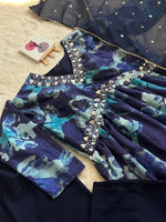 Load image into Gallery viewer, Kayra Chinon Silk Blue Kurti | Shoppers Trend
