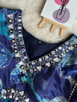 Load image into Gallery viewer, Kayra Chinon Silk Blue Kurti | Shoppers Trend