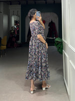 Load image into Gallery viewer, Dhara Rayon Nevy Blue Dress | Shoppers Trend