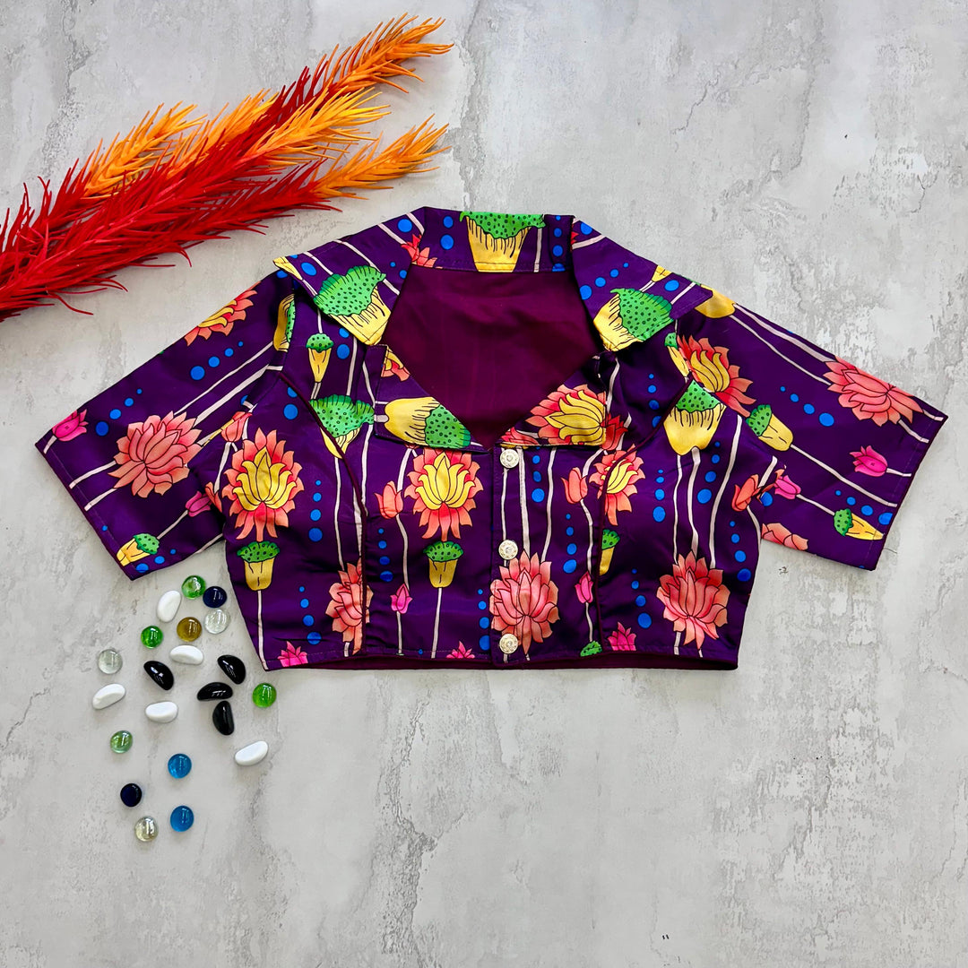 Yamika Chilly Silk Stitched Blouse | Shoppers Trend