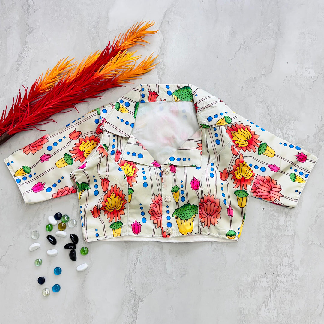 Yamika Chilly Silk Stitched Blouse | Shoppers Trend