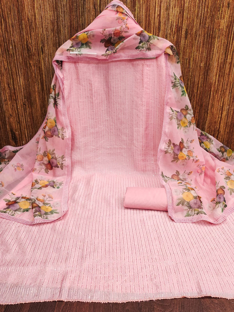 Nisha Chanderi Dress Material | Shoppers Trend