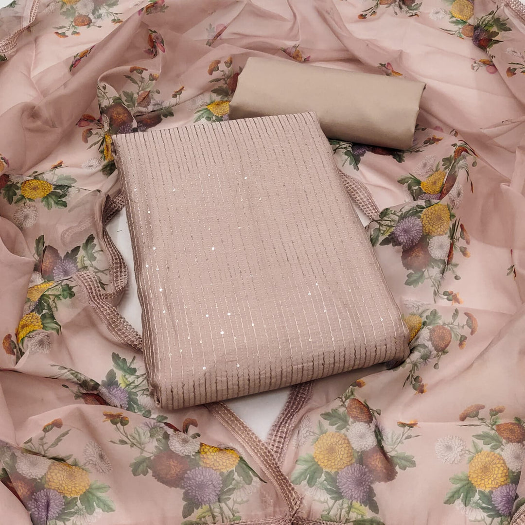 Nisha Chanderi Dress Material | Shoppers Trend