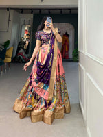 Load image into Gallery viewer, Shraddha Dola Silk Purple Dhavani | Shoppers Trend