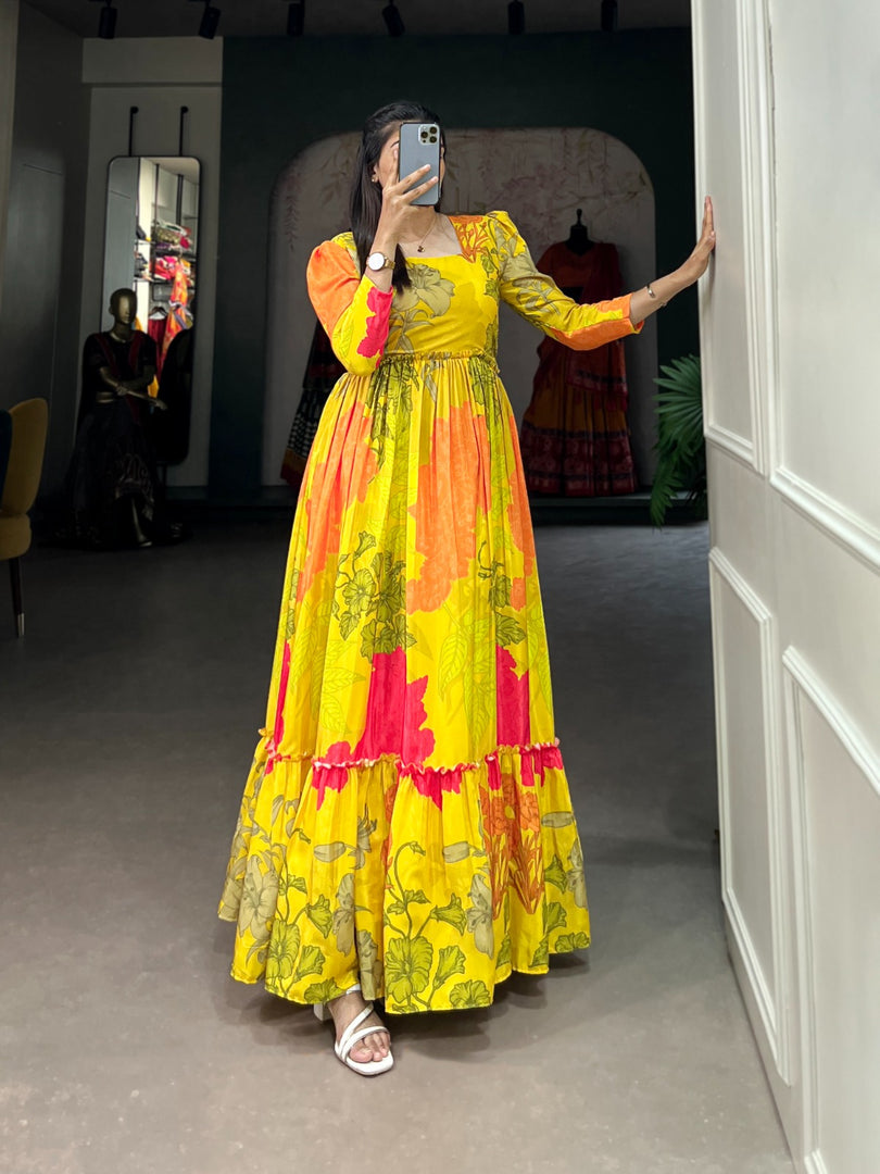 Rekha Crepe Silk Gown | Shoppers Trend