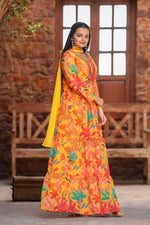 Load image into Gallery viewer, Riyanshika Georgette Orange Anarkali | Shoppers Trend