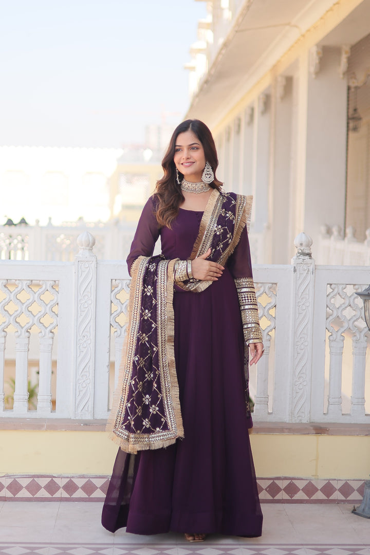 Jeesica Faux Blooming Pink Anarkali | Shoppers Trend