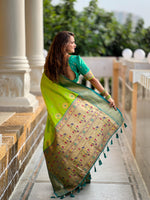 Load image into Gallery viewer, Nishi Soft Paithani Silk Light Green  Saree | Shoppers Trend