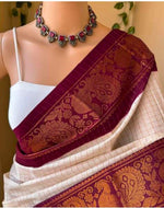 Load image into Gallery viewer, Uma Soft Lichi Silk Orange Saree | Shoppers Trend