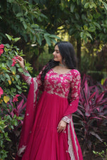Load image into Gallery viewer, Jiya Faux Blooming & Viscose Dyable Jacquard Anarkali | Shoppers Trend