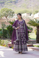 Load image into Gallery viewer, Kajal Viscose Dyable Jacquard Anarkali | Shoppers Trend