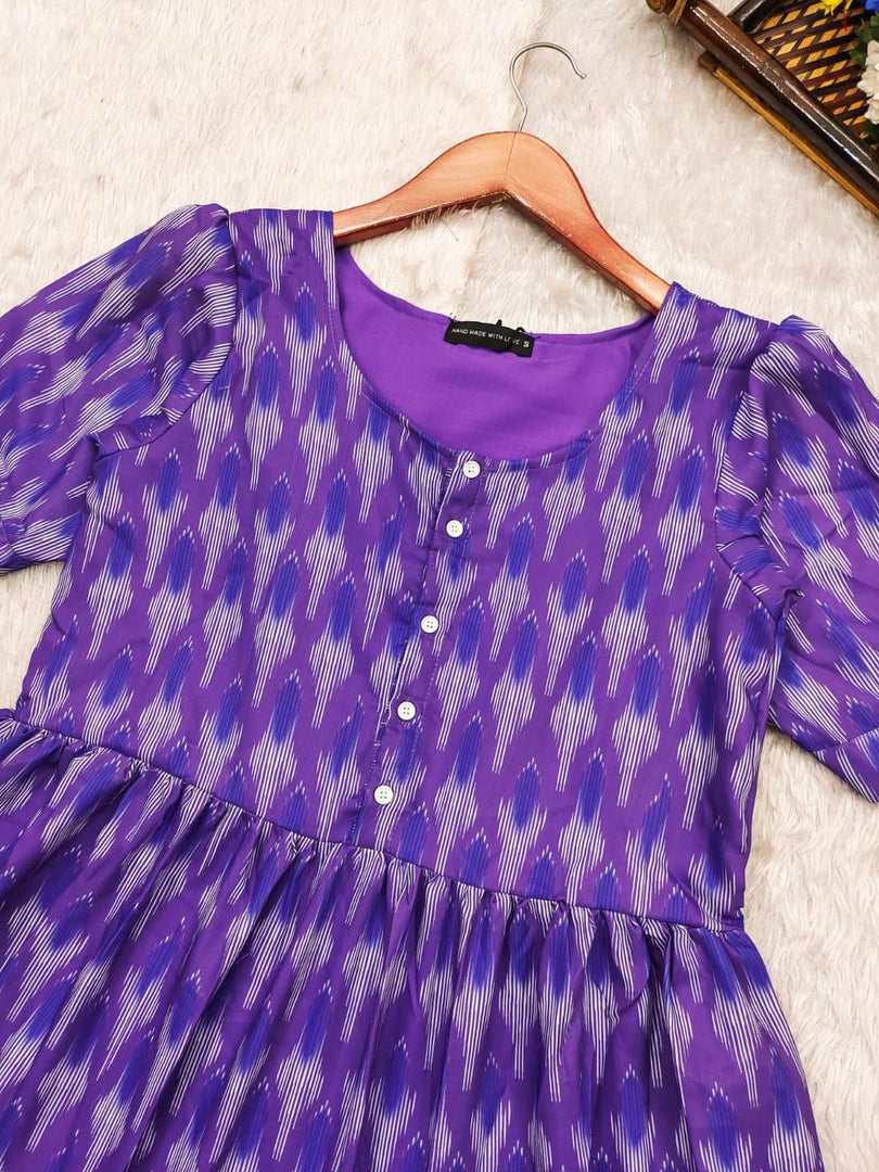 Jagu Soft Cotton Purple Dress | Shoppers Trend