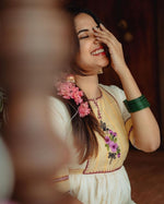 Load image into Gallery viewer, Gupta Gold Chanderi Tissue White Gown | Shoppers Trend