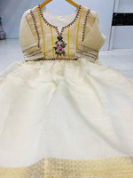 Load image into Gallery viewer, Gupta Gold Chanderi Tissue White Gown | Shoppers Trend