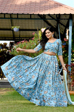 Load image into Gallery viewer, Teena Chinon Dhavani Set | Half-Saree | Shoppers Trend