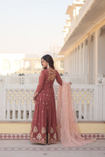 Load image into Gallery viewer, Kamla Faux Georgette Sky Anarkali | Shoppers Trend