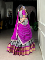 Load image into Gallery viewer, Vanita Zari Chex Davani Set / Langa Davani / Half Sarees | Shoppers Trend