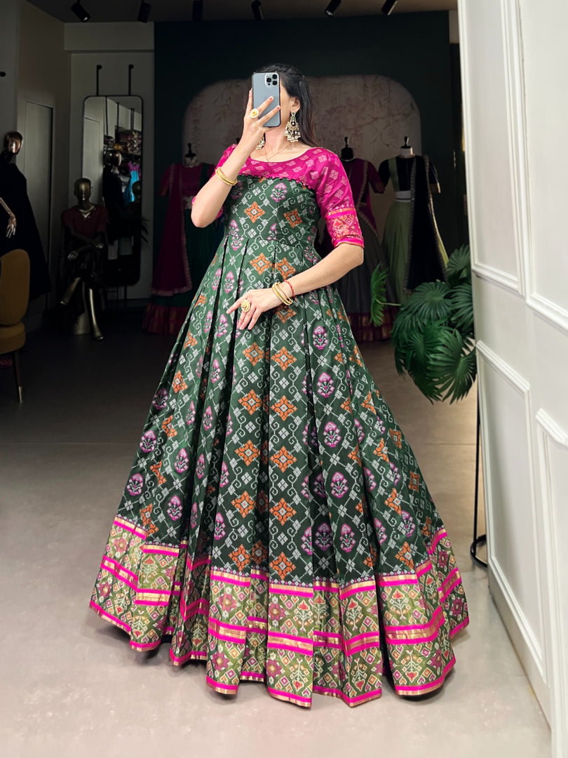 Pooja Jacquard Silk Gown | Shoppers Trend