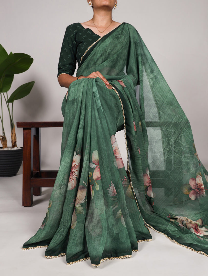 Pooja Mul Mul Cotton Saree | Shoppers Trend