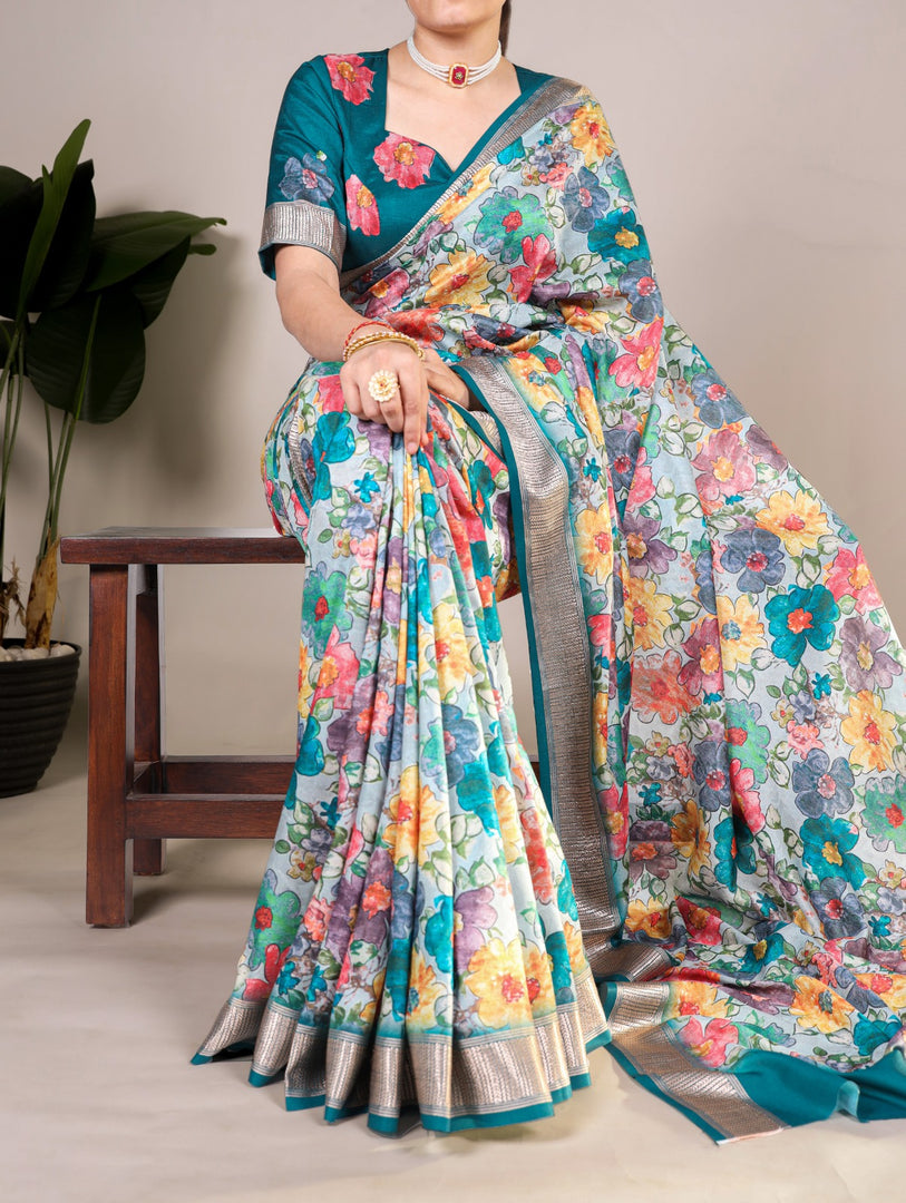 Aarti Tussar Silk Saree | Shoppers Trend