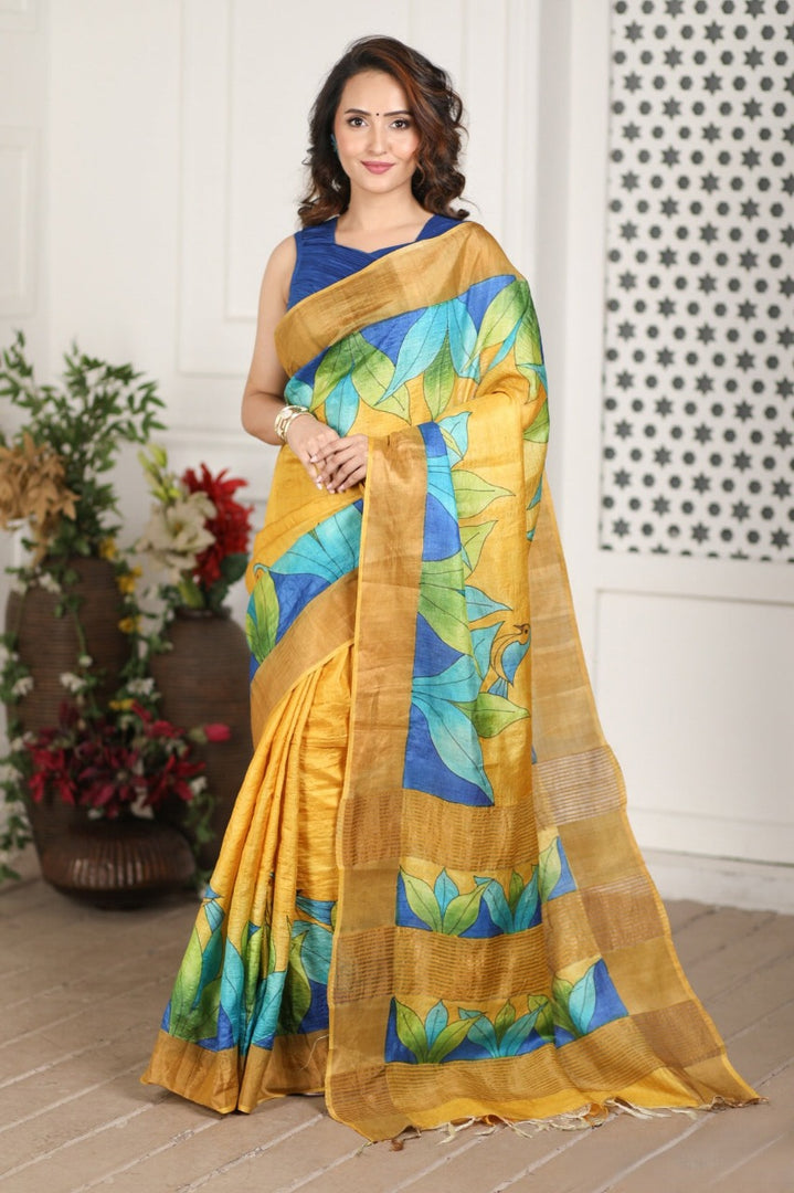 Kavya Kalamkari Tussar Silk Saree | Shoppers Trend